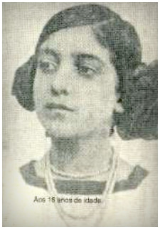 Yvonne Pereira do Amaral - aos 16 anos, em 1916.